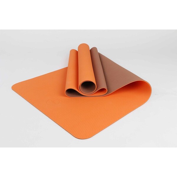 Maji Sports 2 Tone TPE Premium Yoga Mat Orange/Brown 1760Orange-Brown-MAJ - main